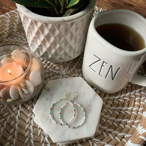 Handmade beaded hoop earrings